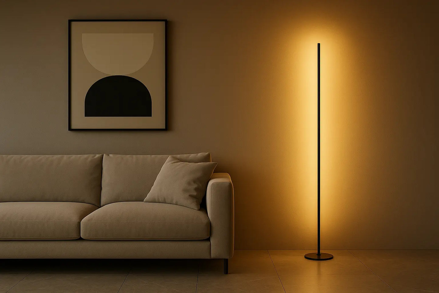 indirect light shaping a modern interior wall creating calm atmosphere floor lamp lighting architecture
