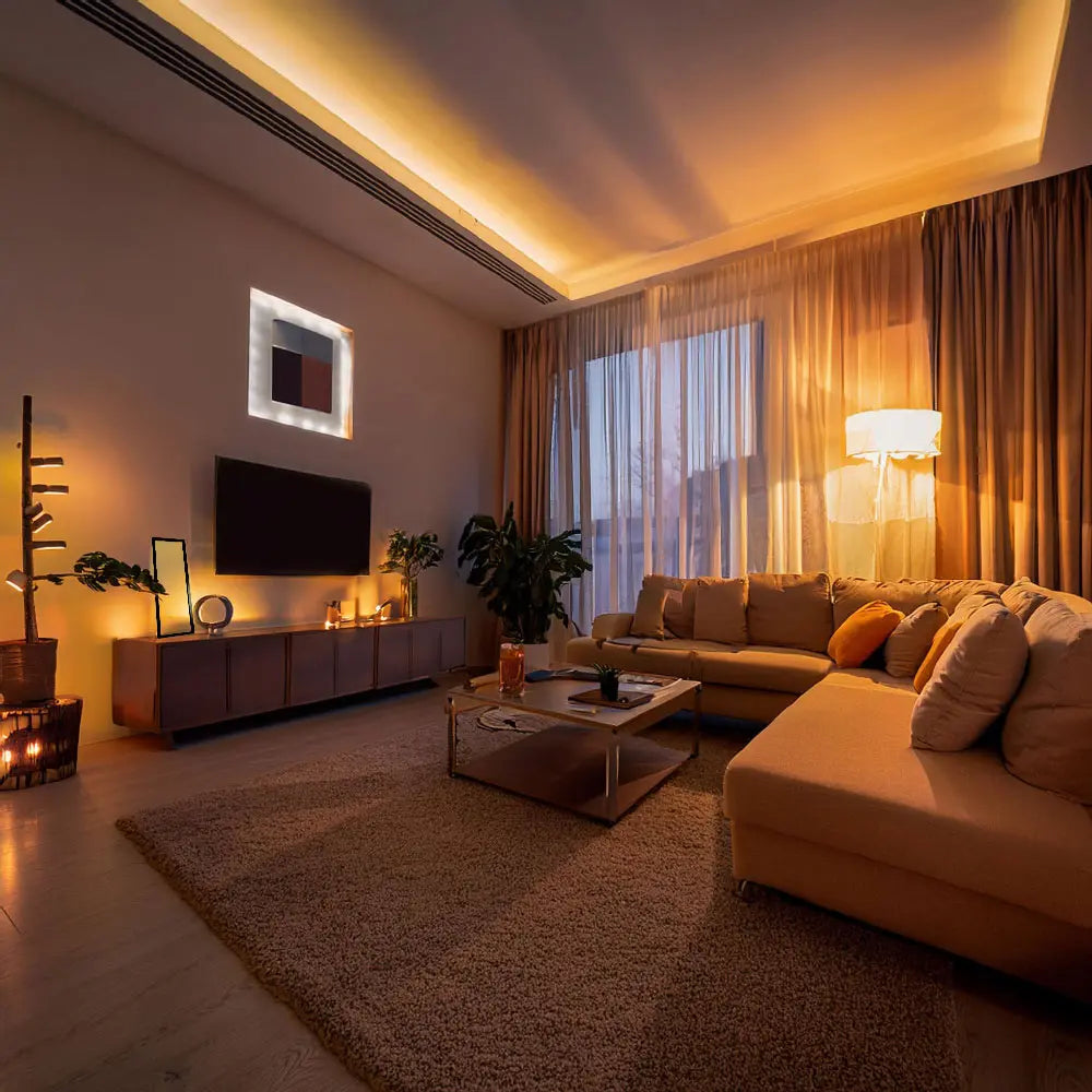 Cornice Table Lamp in Blue – Minimalist handmade desk light with indirect wall glow, designed by Tommaso Cristofaro
