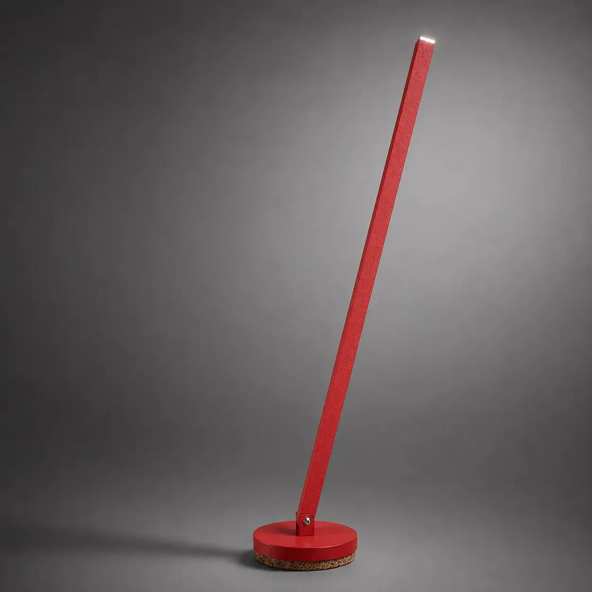 Gica table lamp by Tommaso Cristofaro, sculptural handmade lamp in green olive matte sandblasted finish on a neutral gray studio background