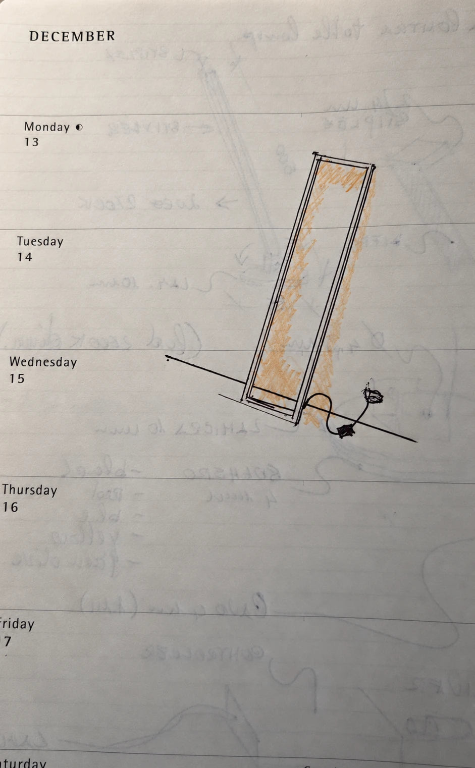 Original development sketch of the Cornice Floor Lamp by Tommaso Cristofaro