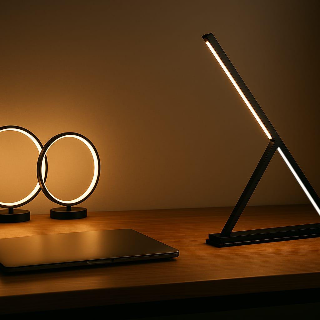 Achille Table Lamp in Black – Minimalist handmade desk light with indirect wall glow, designed by Tommaso Cristofaro.

