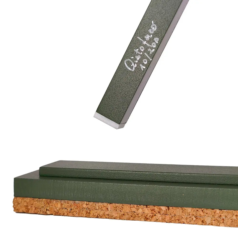 Achille Table Lamp in Green – Minimalist handmade desk light with indirect wall glow designed by Tommaso Cristofaro
