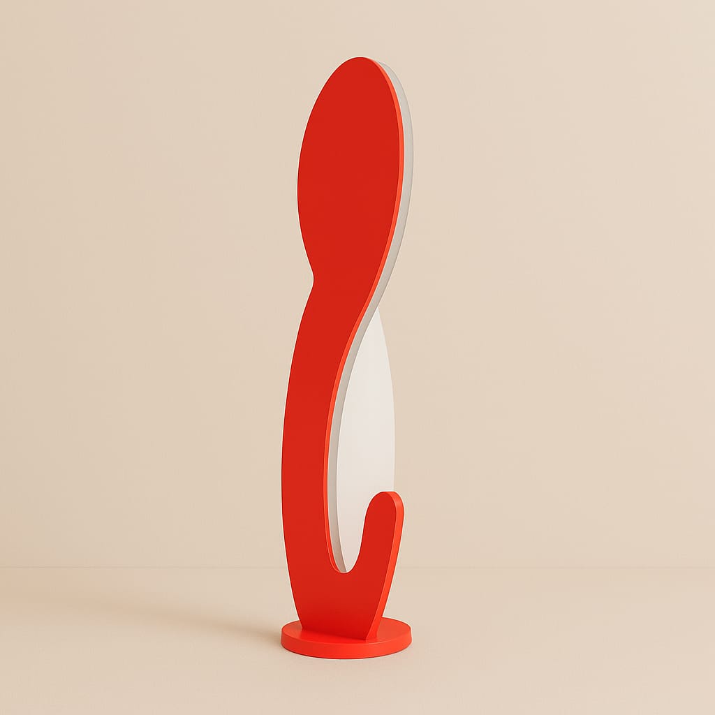 Carolina Table Lamp in Red – Minimalist handmade desk light with indirect wall glow designed by Tommaso Cristofaro
