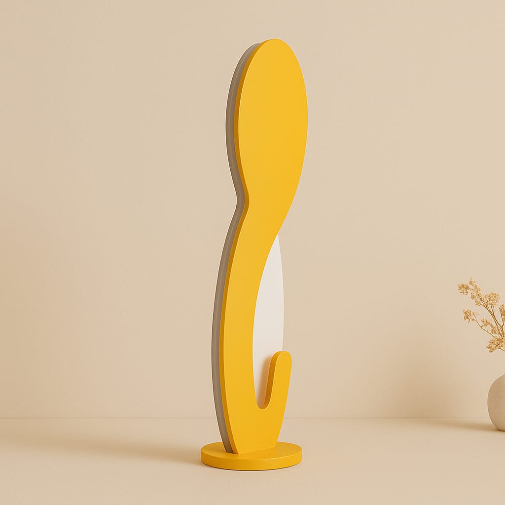 Carolina Table Lamp in Yellow – Minimalist handmade desk light with indirect wall glow designed by Tommaso Cristofaro
