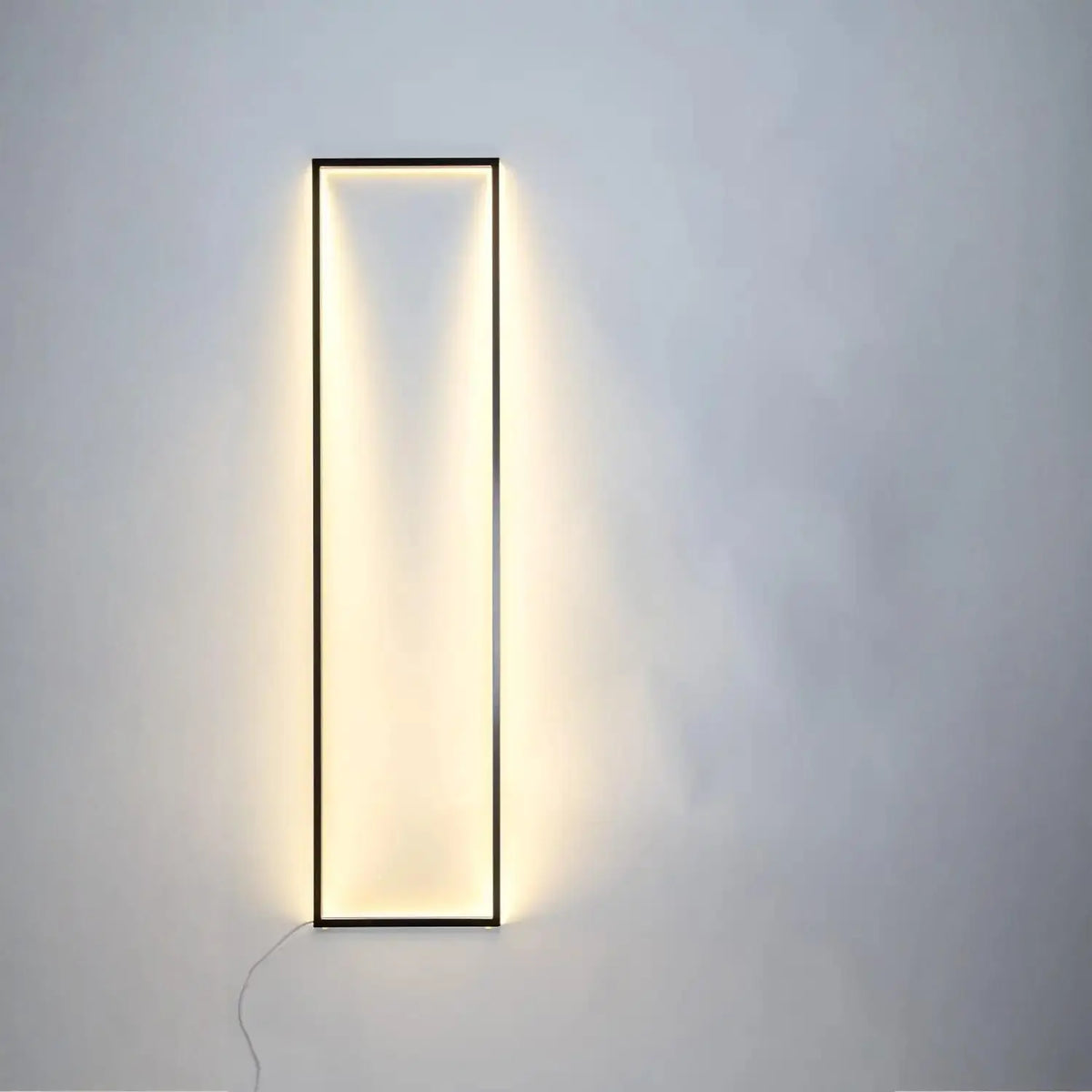 Cornice Floor Lamp 150×30 cm in Black – Minimalist handmade wall light with indirect glow designed by Tommaso Cristofaro
