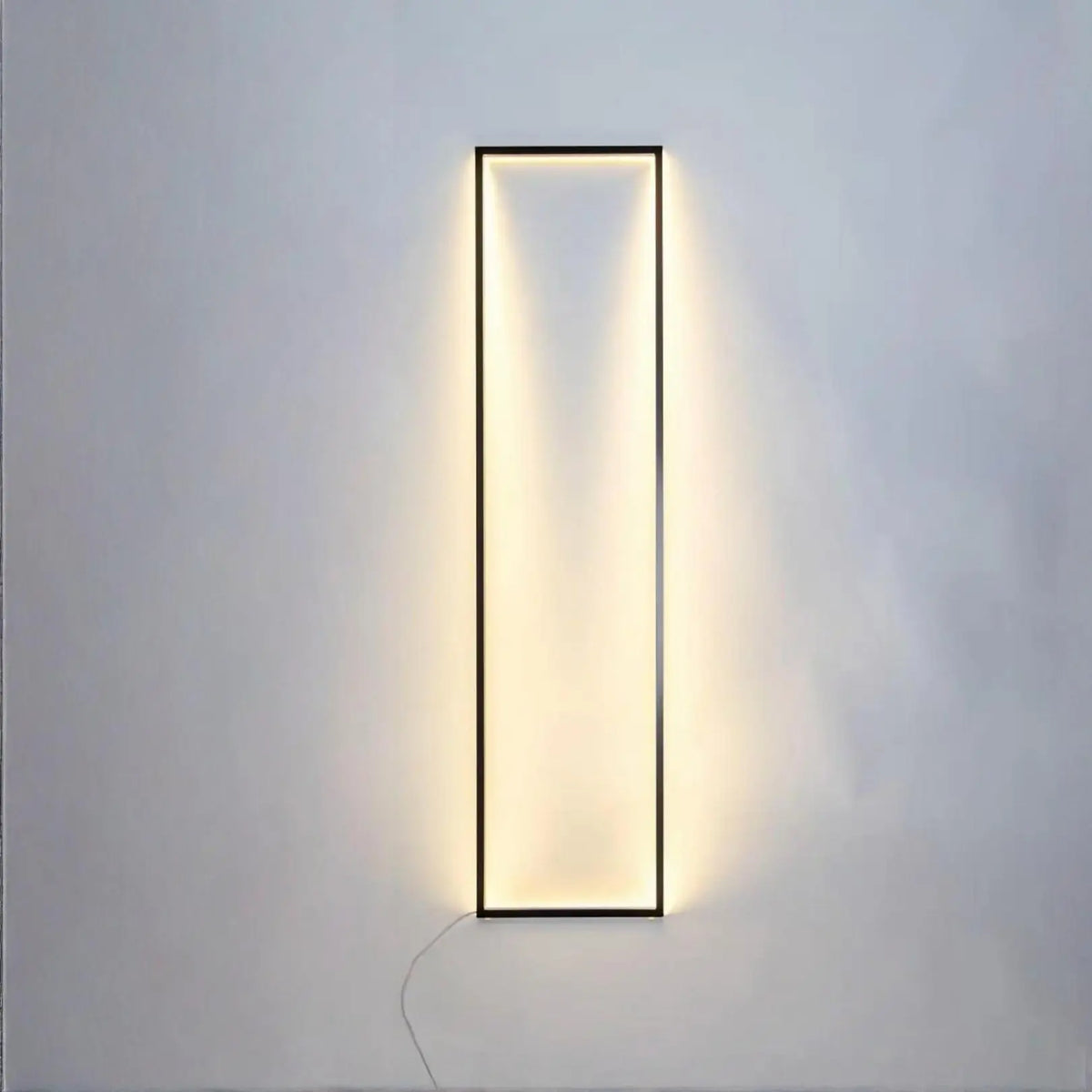 Cornice Floor Lamp 150×30 cm in Black – Minimalist handmade wall light with indirect glow designed by Tommaso Cristofaro

