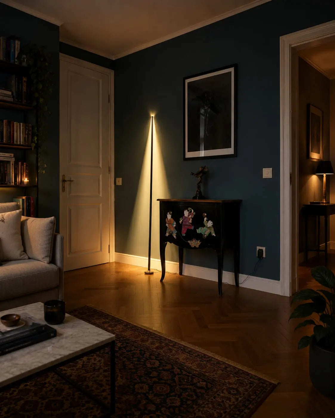 Gica Contra minimalist sculptural floor lamp indirect wall glow in contemporary interior